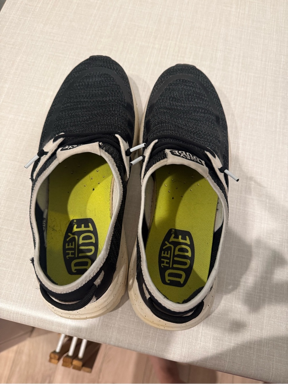 Hey Dude Men's Sirocca Sport Mode Black Knit Slip-On with White Contrast Sole - Picture 5 of 5